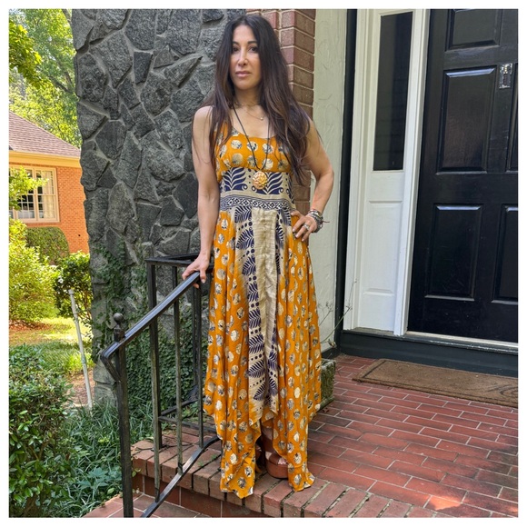 34 Beautiful Silk Blend One of a Kind Sleeveless Maxi Dress - Picture 6 of 8